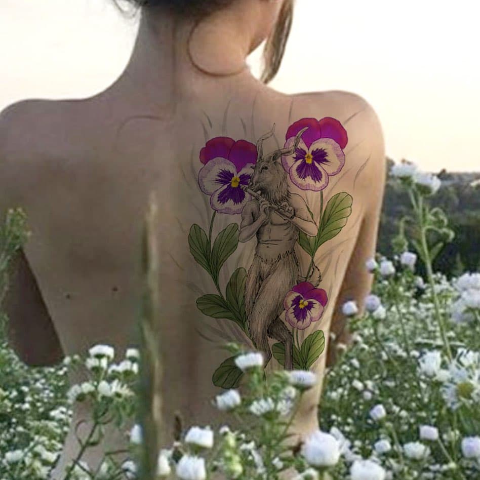 Satyre ou Faune, c’est vrai qu’il est peut-être un peu plus bouc que homme… Mais pourquoi pas! Flash disponible, avec différentes idées d’emplacement. #faunetattoo
#satyretattoo #tatouagesatyre #flashtattoolyon #flashlyon #flashtattoo