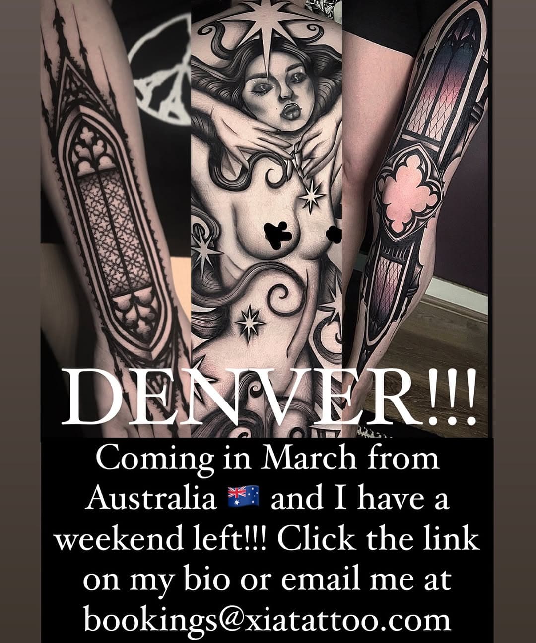 Denver! I only have a few spots left in March 💖🦇
Please fill in the form on my bio! I am really excited to meet you all and make the trip up there to the northern hemisphere!!
.
@wolfandgoattattoo 
#denvertattoo #denver #denvercolorado #darktattoo #darktattoos #goth #gothic #gothictattoo