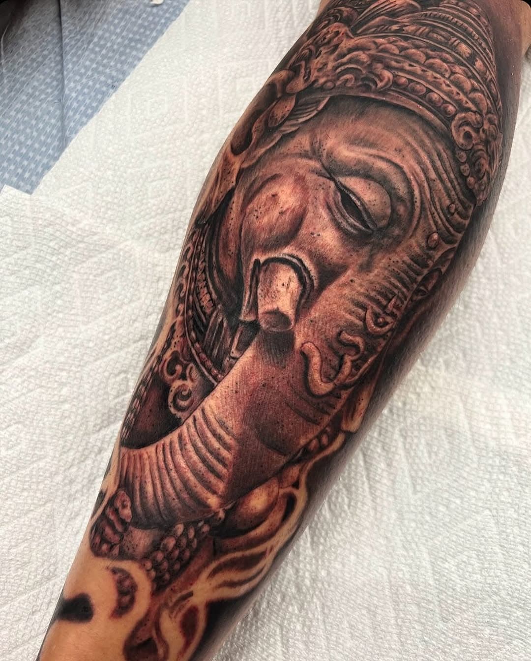 Did this Ganesh  around a year ago at Florida Groves. @the_original_cintron_ #floridatattooartist  #floridaartist #jacksonville