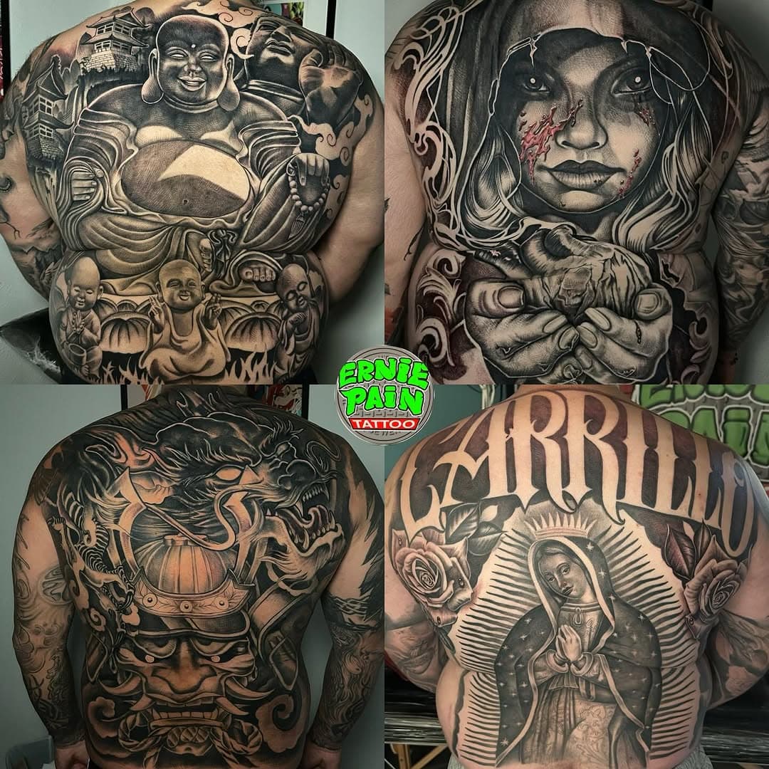 Who’s ready for their back? 🙋🏽‍♂️ special rate on all
large scale projects, for booking text 📲 Or DM
(626)479-6553 
Done in 4 full days 
.
.
.
.
.
#blackandgrey #tattoo #backtattoo #fullbacktattoo #tattooartist #tattooist #tattooed #inked #bodyart #california #losangeles #booking #tattooideas