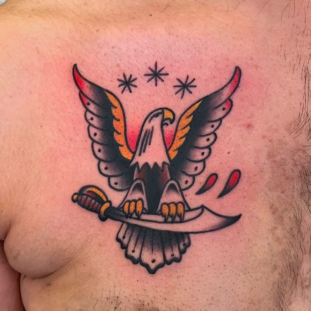 Adventureland Tattoo #höganäs #traditionaltattoo #oldschooltattoo #tradtattoo #chesttattoo #traditional #classic #tattoo #skåne #kullabygden #adventurelandtattoo