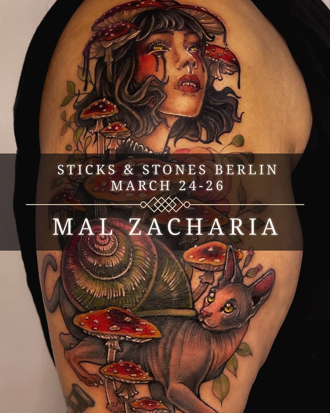 Booking Berlin March 24-26 at @sticksandstonesberlin! 
 For those who know me, this is my first international guest spot, and I’m VERY excited. For the lovely new people discovering my work, welcome! My name is Mal. I specialize in illustrative and neotradional designs. I challenge you to come up with an idea that’s too silly. Let’s create some whimsy together. English speaking artist.   Please use my website (link in bio) to book your appointment. 
 ——————  Google-Übersetzer:  Buchen Sie Berlin vom 24. bis 26. März unter @sticksandstonesberlin! 
 Für diejenigen, die mich kennen: Dies ist mein erster internationaler Gastauftritt und ich bin SEHR aufgeregt. Herzlich willkommen für die netten neuen Leute, die meine Arbeit entdecken! Mein Name ist Mal. Ich bin auf illustrative und neotraditionelle Designs spezialisiert. Ich fordere Sie auf, eine Idee zu entwickeln, die zu albern ist. Lassen Sie uns gemeinsam etwas Besonderes kreieren. Englisch sprechender Künstler.   Bitte nutzen Sie meine Website (Link in Bio), um Ihren Termin zu buchen.
 
#berlintattoo #sticksandstones #illustrativetattoo #whimsicaltattoo #cutetattoo #naturetattoo #storybook #tattoosnob #berlin #tattoo #tattoos #berlintattooers #tattooart #tattooartist