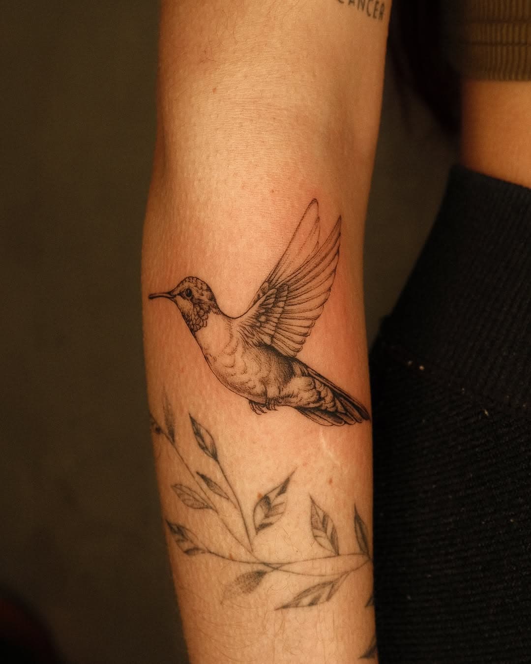 Cutest little hummingbird on the sweetest client Emily ✨❤️ #tattoo #foryoupage