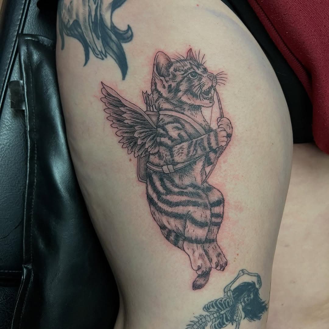 ACAB all cats are beautiful 
Made at @capefeartattoowilmington 
Music by @visionvideoband 

#cat #cattattoo #cupidcat #blackandgreaytattoo #legtattoo #wilmingtonnc #910 #nctattooers #eastcoasttattooers #capefeartattoowilmington #neogripsusa #vulcanneedles #allamericantattoosupply #tattoosbypigpen #spookykidtattooclub