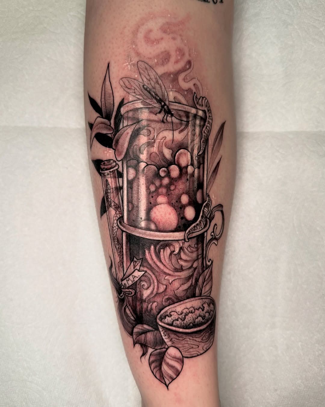 Got to do this super fun Polyjuice flash piece today! Thank you again so, so much @jasminecook_ 🩵🩵🩵