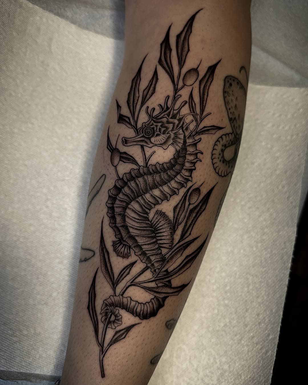 Seahorse made last week for Emma, thanks again!

Currently booking for February/March (full availability listed below), atimlintattoo@gmail.com to schedule an appointment.

Wednesday February 19th @ 12pm
Thursday February 20th @ 12 or 4pm
Friday February 21st @ 4pm
Wednesday February 26th @ 4pm
———————————
March 6th-7th @ 12 or 4pm
Thursday March 13th @ 12 or 4pm
Friday March 14th @ 4pm
March 26th-27th @ 12 or 4pm