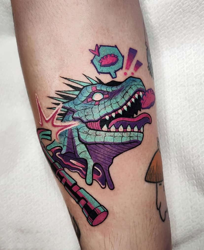 Had the honor of tattooing fellow tattoo artist @pararoo 🥺💖 We met at an anime convention because they had Dorohedoro merch, so fittingly we did this kaiman piece! Thank you so much for letting me add to your cool tattoo collection 🥺🥺🥺
If you guys don't follow @pararoo you should, her art is super tasty! 
.
Done at @itaitattoo
.
#dorohedoro #dorohedorotattoo #kaimantattoo