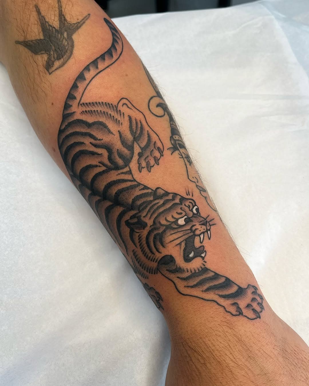 Tigre no freehand feito no final do ano passado
Muito obrigado! 🙏
Tenho horários disponíveis para Bauru! 
Para um orçamento me envie uma mensagem por escrito via dm com sua ideia + local do corpo a ser tatuado
.
.
.
#tattoo #tattoobauru #baurutattoo #tatuagembauru #tattoosp #sptattoo #blackwork #blackworkers #blackworktattoo #oldschool #oldschooltattoo #traditionaltattoo #freehand #freehandtattoo #tigertattoo