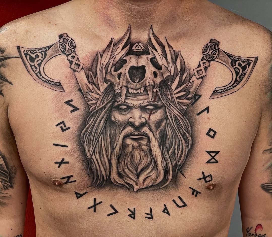 Who’s next?!? Now Booking
What you think of this one? 
#viking #norse #chestpiece #tatted #tattoo #tattoos #bngink #bnginksociety #nm #burque #abq #koolkidstattoo #nmartist #chicago #rosemont