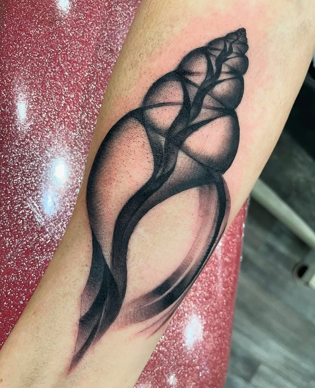X-Ray sea shell tattoo by @kayko9_tattoo  she has a few availability’s this month. DM her for appointments!! 🐚💦. #sandiegotattooshops #sandiegotattooparlor #sandiegotattooparlors #sandiegotattooartist #tattooartistsandiego #tattooartistssandiego #sandiegotattooartists #tattooshopsandiego #tattooshopssandiego 
#traditionaltattoos
#navytattoos
#tattooshopsnearme