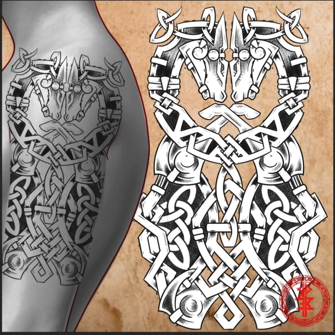 Horses

#vikingtattoo #vikingspirit #nordic #vikinglife #vikingstyle #nordictattoo #norsepagan #nordicart #vikingart #norsemythology #celticart #norseart #pagan #knotwork #dotwork #tattoo #modernviking #futhark #bindrunes #pagantattoo #runes #norsegod #dotworktattoo #paganart #oldways #tatouage #albi #skull #lotr