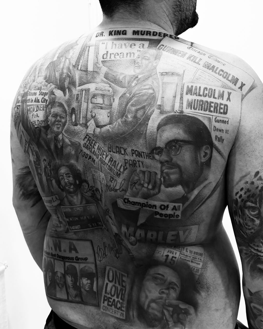 Back piece by @kate.ryot
Kate’s diary closed.

#realism #realismtattoo #portrait #portraittattoo #blackandgreytattoo #blackandgrey #pantheraink #backpiece #backtattoo