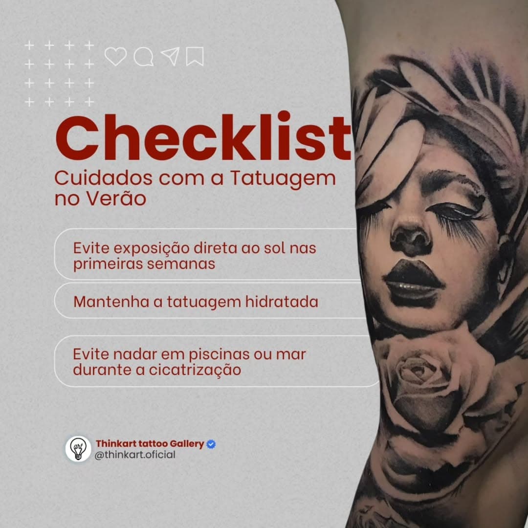 Como Proteger Sua Tatuagem do Sol e do Calor

Durante o verão, é essencial tomar cuidados extras com sua tatuagem:

✅ Evite exposição direta ao sol nas primeiras semanas

✅ Evite nadar em piscinas ou mar durante a cicatrização

#TattooNoVerão #CuidadosComTatuagem #TatuagemProtegida #TattooNoSol