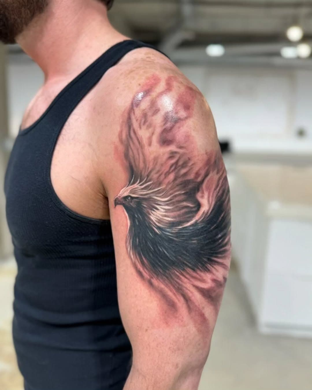 Are you looking to get a cover-up of an old tattoo with something a little more magical? 

We got you!!

When @mattdclemmer had a client who asked him to  cover up an old tribal piece with a phoenix, Matt more than delivered!! 

This piece turned out spectacular and flows so beautifully!! Bye-bye, old tattoo, and hello new strong and beautiful Phoenix!!! 

#coveruptattoo #phoenixtattoo #blackandgreyrealism #blackandgreytattoo #aisle9tattoo #daytonohiotattoo #daytonohiotattooartist #daytonohio #daytonohioartist #centervilleohiotattoos #centervilleohiotattooshop #centervilleohio #tattooshop #tattooartist