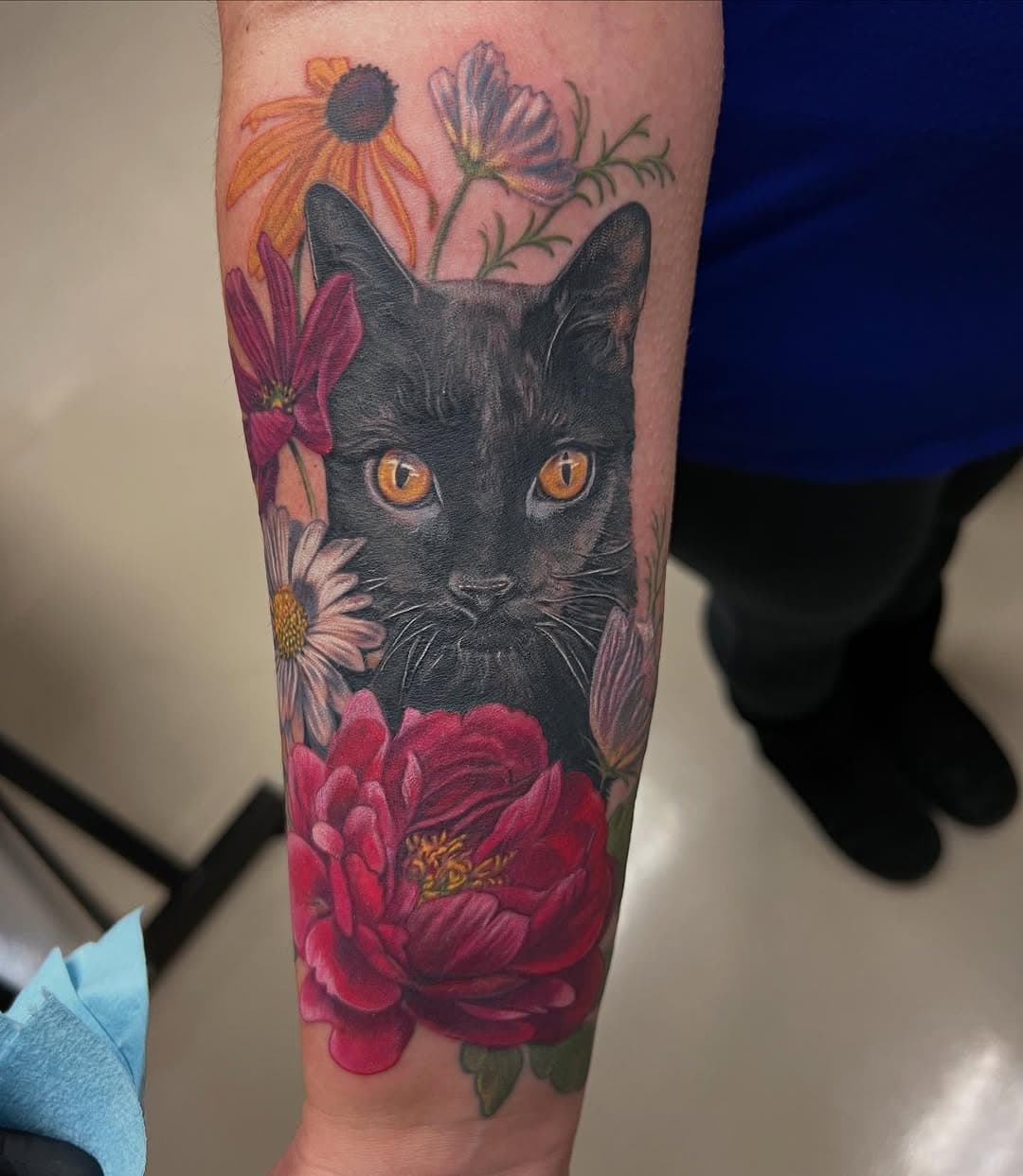 Finished kitty portrait. Love tattooing animals!