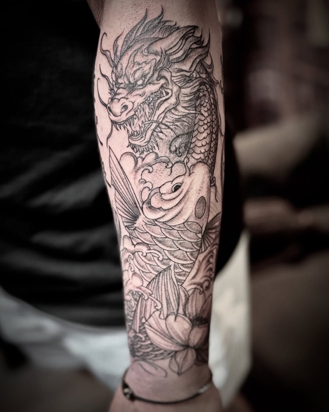 His first tattoo ever! He’s a champ! One sitting about 5.5 hours! 
#tattoo #tattoos #iapanese #japanesetattoo #japanesesleeve #halfsleeve #tattooideas #traditional #sanantonio #tattooshop #tattoostudio #erkantattoo #ink #inked #tattooart #inkart #sleeve #dragon #koifish #anime