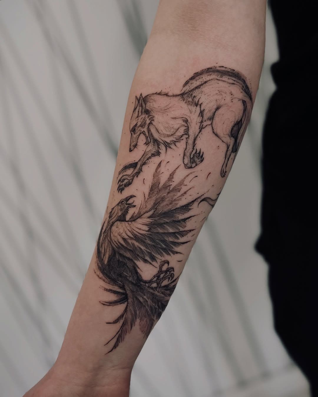 3rl #foxandcrow #crowtattoo #inked #blqcktattooart  #tattoo  #tattooart #inkedup #blacktattoos #sketchtattoo #blackworkers #darkart_collective #blxckwork  #lodztattoo #blkscratches #lineworktatto