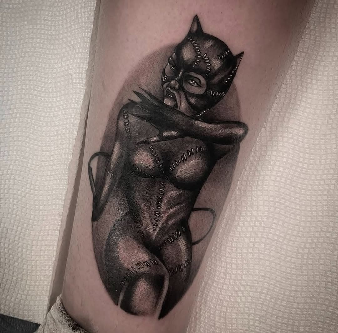 Tattoo by @tomconnors__bfg - to make an appointment with Tom, e-mail: masterblaster576@gmail.com #tomconnorstattoo #boundforglorytattoo #catwoman