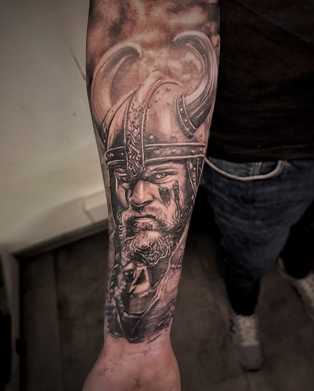 Viking stuff ⚔️ #tattoo #tattoos #tattooed #realistic #realistictattoo #blackandgreytattoo #viking #vikings #valhalla #ship #silentskilltattoo #schweich