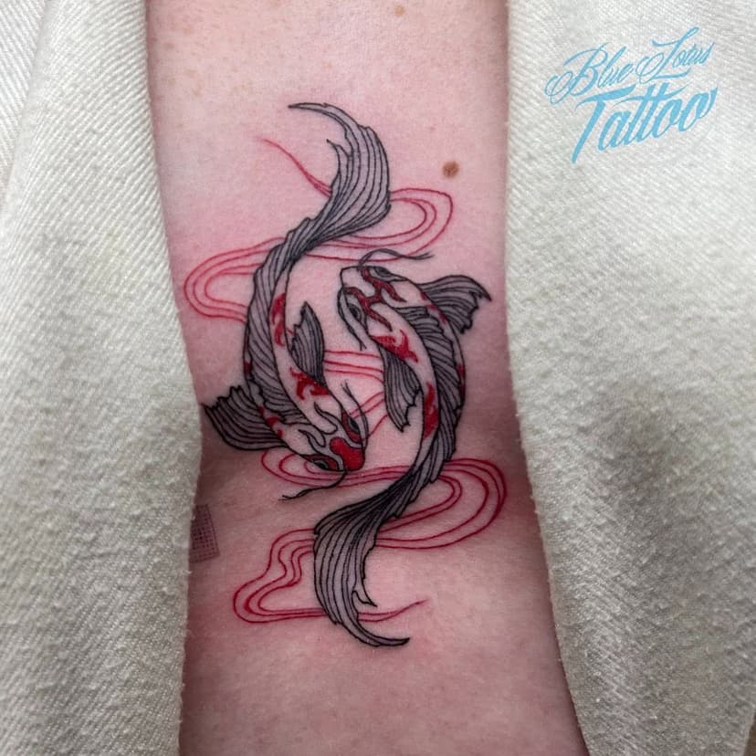 Gorgeous red and black koi sternum piece for this awesome client done by our very talented tattoo artist Abigayle at the Sun Prairie studio!🐟☯️ Thanks for the trust! ✨
~
To book with @abigayletattoos , give our Sun Prairie studio a call at 608.318.5444 to schedule! 
.
.
.
.
#bluelotustattoopiercinglounge #bluelotustattoo #madisonwitattooing #wisconsintattooartist #tattooartist #tattooshop #tattoostudio #tattooideas #tattooinspiration #tattooart #tattoodesign #tattooed #koitattoo #sternumtattoo #fishtattoo