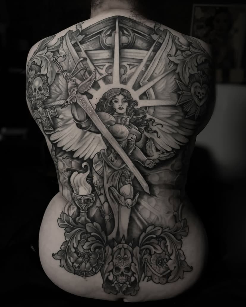 ⚜️St Celestine, Warhammer 40k⚜️

Let’s see the Warhammer fans in the comments. 👇🏼

The revered Living Saint of the Adepta Sororitas’ Order of Our Martyred Lady. Big thanks to Natalie for the amazing company and dedication to this piece. 

I have so much admiration for people who commit to large-scale tattoo projects. It takes an incredible amount of time, patience, and dedication to bring these pieces to life, and I’m always in awe of the bond that forms between the artist and the client throughout the process. It’s not just about the art itself; it’s about the connection, the conversations, and the shared experience that make the journey so meaningful. I’m truly grateful for those who invest so much of themselves into these projects—it’s a level of trust and commitment that’s truly special.

Sinclair x