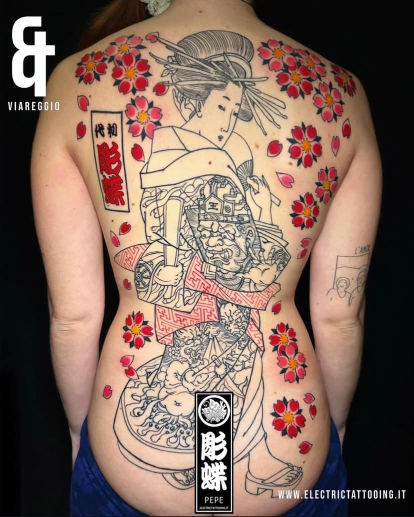 Gigoku Dayū (地獄太夫) –la Cortigiana dell’Inferno- realizzata da @pepe_irezumi
Per maggiori info e appuntamenti:
• @pepe_etv Japanese Tattooing
-
📩 • Direct Message
📍 • @electrictattooingviareggio
📞 • 0584 581074
📧 • electrictattooingviareggio@gmail.com
.
.
.
.
.
.
.
.
.
.
.
.
.
.
.
#gigoku #backtattoo #sakuratattoo #geishatattoo #irezumi_italia