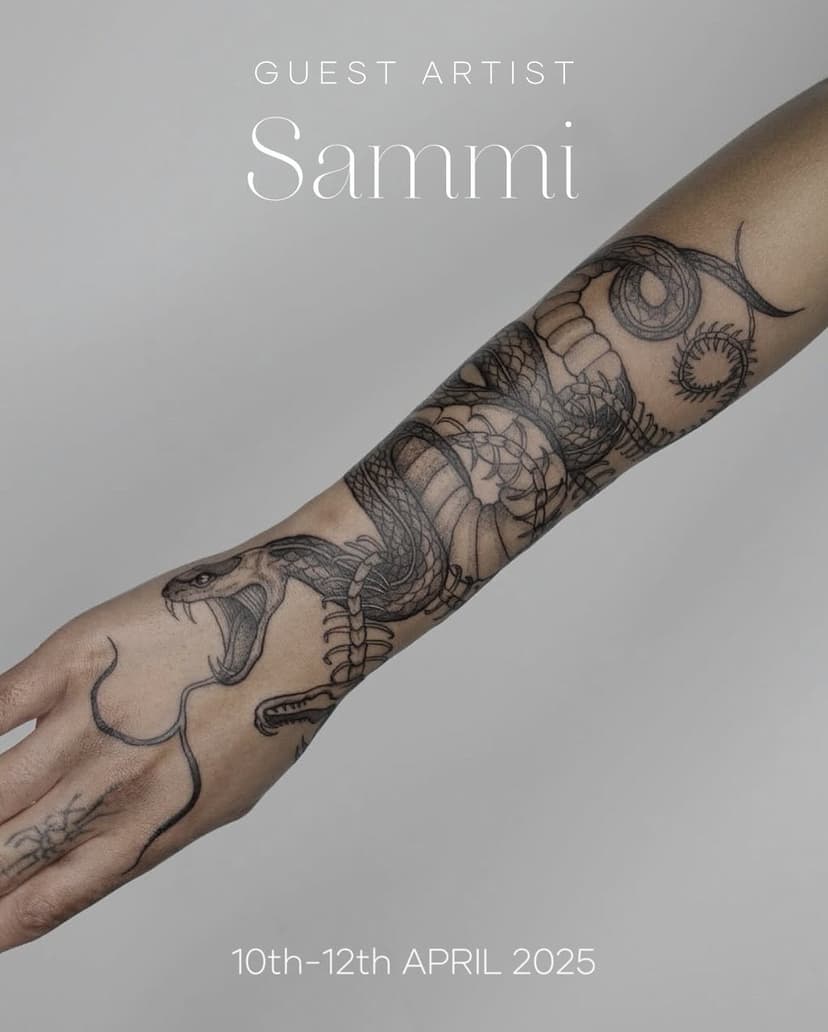 GUEST ARTIST @s.a.d.designs 🖤
Excited for our friend Sammi to be joining us for a few limited dates!

10th-12th APRIL 2025

Bold blackwork tattooing from our fabulous local artist Sammi! Well known throughout Cornwall for her work in Falmouth, she is now looking to expand her diverse portfolio, enhance her artistic skills, and grow her clientele by embarking on an exciting journey that begins right here at Studio Atelier Four!

As always the Guest dates are very limited and appointments go fast, so don’t miss out! Please contact Sammi directly for appointments!

👉 @s.a.d.designs 👉 @s.a.d.designs 

www.atelierfour.uk/sammi