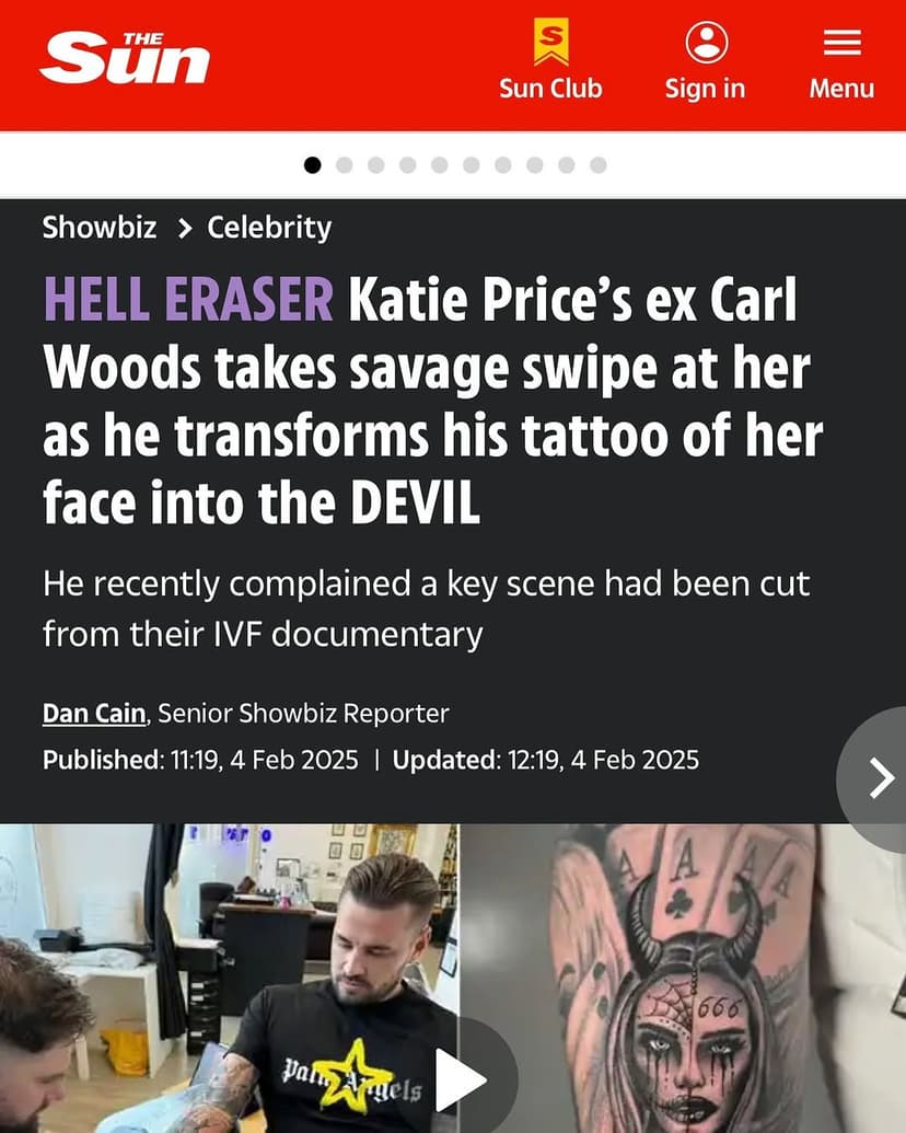 Honored to see my name and tattoo in the newspaper! 💪🏻
Huge thanks to Carl Woods @carljwoods for the trust! 🫡
Proudly done at @allsacredtattooparlour 🙌

https://www.thesun.co.uk/tvandshowbiz/33184615/katie-price-ex-carl-woods-transforms-tattoo-face-devil/?utm_source=native_share&utm_medium=sharebar_native&utm_campaign=sharebaramp&fbclid=IwZXh0bgNhZW0CMTEAAR0UJzHQoUik-y4Afk8X5Mzakv0I5OTXF8sXPBsm5aRmdHM6vFcMoJYaA5s_aem_ia8N1eqxaEVtbtUXzcYboQ

#tattoo #inkuk #hobby #passion #art #madebyhand #artuk #inked #inking #blackandgreytattoo #portrait #tattooart #tattooing #inklife #artgallery #galleryart #inkdrawing #tattoodesign
#tattoostyle #cambridgeshire #katieprice #drawing #tattooartist #devil
#tattooworld #tattoomagazine #tattooculture #tattooflash#madebyhand #showbiznes