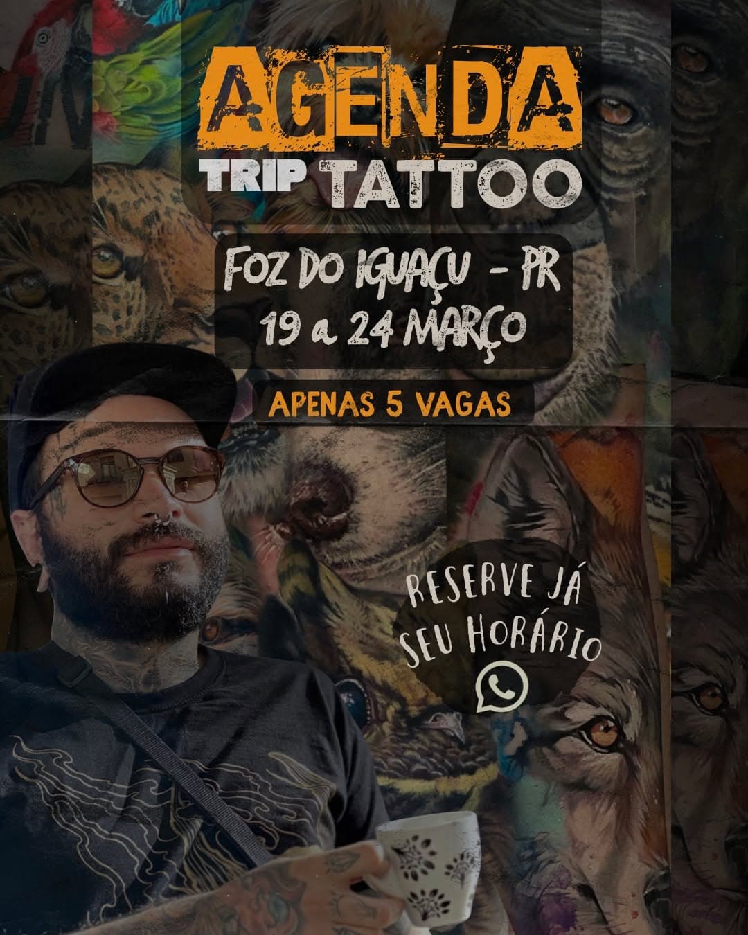 🚨 ATENÇÃO, FOZ DO IGUAÇU! 🚨

Entre os dias 19 a 24 de março, vou estar na cidade realizando poucas sessões de tattoo – e essa pode ser a sua chance de garantir um trabalho exclusivo comigo!

✅ Estilo realista e autoral
✅ Tatuagens únicas e personalizadas
✅ Apenas 5 vagas disponíveis

Se você tem um projeto em mente e quer uma tattoo diferenciada, essa é a hora! Não deixe pra depois, porque as vagas são super limitadas.

📲 Clique no botão abaixo e me chame no WhatsApp para garantir seu horário!
 #fozdoiguacu #foztattoo #TattooFoz #tattoofoz