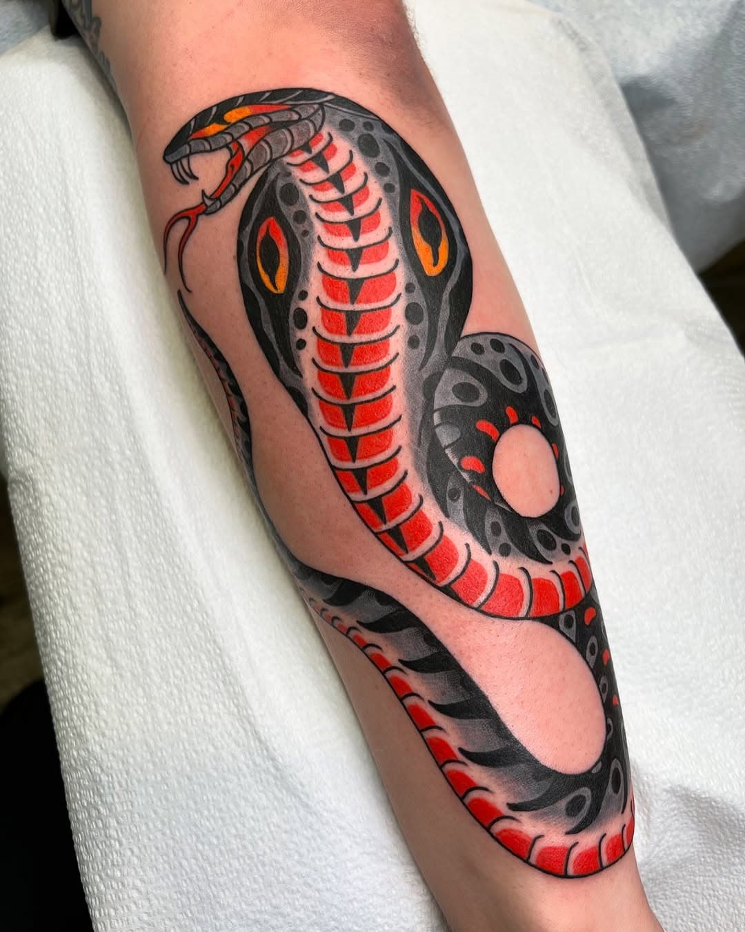 Killer cobra by @jabronitail! Kyle has some time today-Tuesday. Feel free to walk-in, call, or email us. 

📧: hiddenhandtattoo (at) gmail 
☎️: 206 632 7313 

•
•
•
•
•
•
•
•
•
•
•
•
•
#tattoo #tattoos #seattletattooer #cobratattoo #cobra #snaketattoo #cobrakai #seattletattooers #hiddenhandtattoo #colortattoo #fremontseattle #seattletattooshop #tattooart #tattooshop