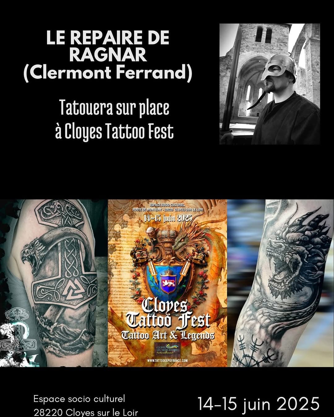 @le_repaire_de_ragnar sera là #tatouageviking #TattooConvention #TattooFest #CloyesSurLeLoir #EureEtLoir #Tatouage #TattooArt #TattooArtist #TattooLover #InkAddict #Tattooed #TattooEvent #TattooCommunity #TattooCulture #BodyArt #TattooInspiration #FlashTattoo #TattooDesign #TattooPassion #TattooFestival #TattooShow #TattooStudio #Tatoueur #Tatoueuse #TattooLife #InkLife #ArtTattoo #conventiontatouage