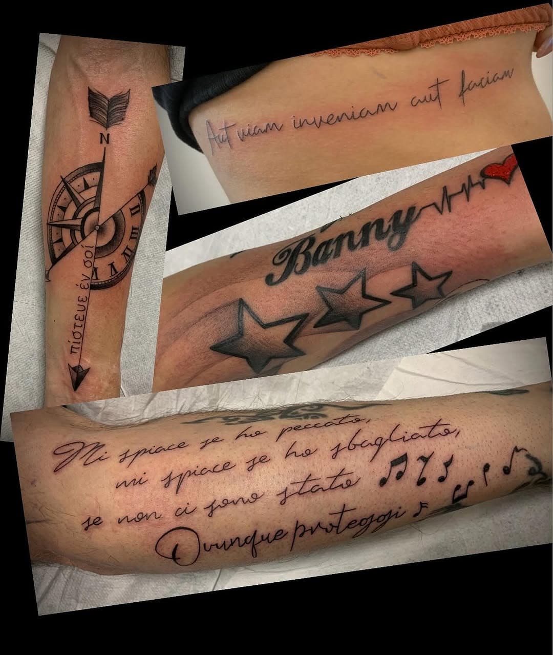 ❗️COLLAGE TATTOO❗️ 
#lettering#stars#tattooart#inked#albenga via patrioti 68/a