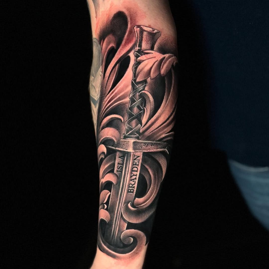 Sword and filigree done in one day session 

Taking bookings for  May and June 2025 

Drop me an DM or email to discuss your idea 
 
Thank you for all the continuing support. 

#totaltattoo #payasatattoo #portraittattoo #explorepage #realistictattoos #blackandgreyink #instatattoo #best_chicano_tattoos #realistictattoo #tattooideas #blackandgreytattoo #neotraditionaltattoos #mexicanstyle_tattoos #neotraditional #tattoos #ink #inked #chicanotattoo #tattooist #chicana #sleevetattoo #bngtattoo #londontattoos #blackwork #tattooed #londontattooartist