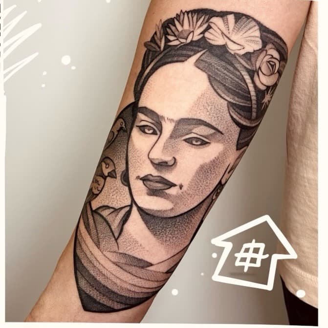 #frida #fridakahlo 
Od @herpelz którego juz od marca będziecie mogli spotkać na Środkowej✨

#tatuaz #tattoo #tatts #inkstagtam #graphictattoo #warszawatattoo #tatuazwarszawa #herpelz #futro #warszawa #tatuażgraficzny