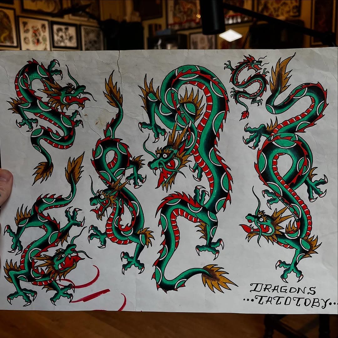 New Toby dragons available!
#copenhagen #copenhagentattoo 
#traditionaltattoo