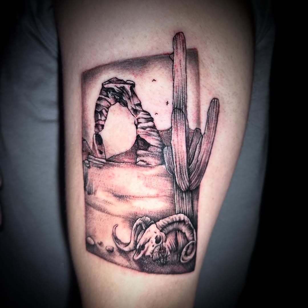 Illustrative realism is one of Emily’s favorite styles. 
Reimagined version of the Little Rock on one of her favorite clients. @ohhemilygee 
.
.
.
.
#illustrative #realism #blackandgray #artist #tattoo #inked #lgbtq #womanownedbusiness #aquarius #norwalk #connecticut #desert #grandcanyon #travel #fairfield #newhaven #westchester #rockland #hartford #danbury #milford #rhodeisland #boston #westport #stamford