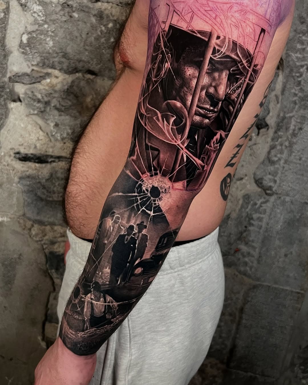 Part of this sleeve called: CONFESSIONNAL
Guess tha meaning! 🙈 🙉 🙊 🫡 
Thanks to my customer for his trust on my process ! 
Swipe for more angles and closeup !