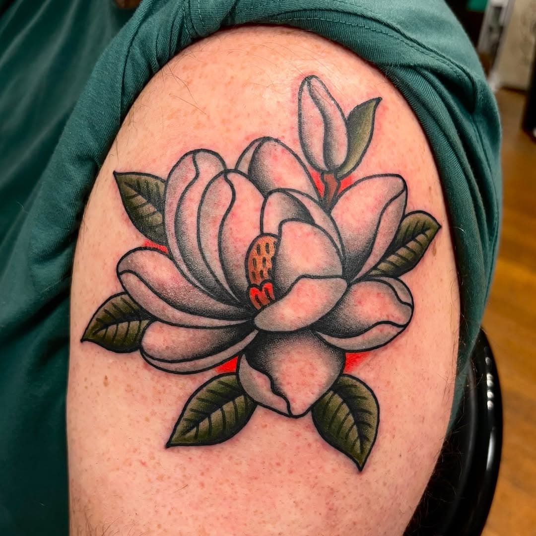 Magnolia flower from a few weeks ago. Looking to get tattooed? I have time available in April, at the almighty @713tattoo. Head over to my website to fill out a booking request; www.mattbtattooing.com