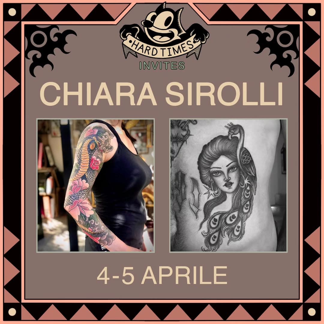 GUEST ALERT!
@chiara_sirolli_kikutattoo tornerà a trovarci il 4-5 APRILE!
Appuntamenti disponibili! Info in DM!

#hardtimestattoo #chiarasirolli #guestspot #fineline #finelinetattoo #chicanotattoo #chiacanoart #vanchiglia #torino