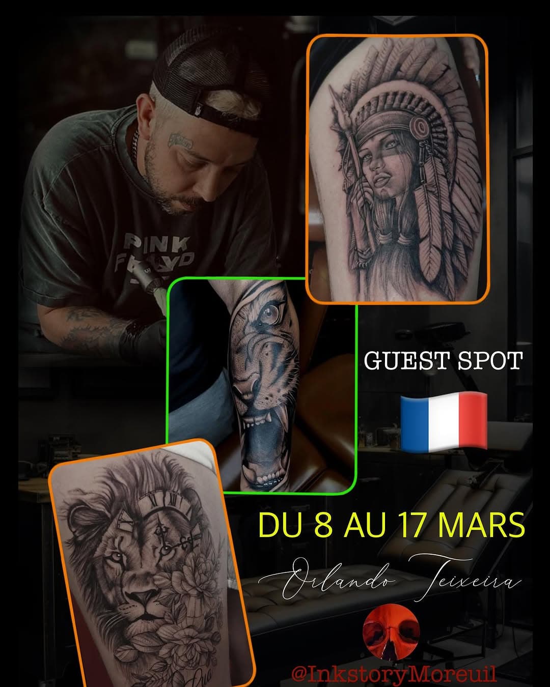 InkStory Moreuil du 8 au 17 mars!! 
N’hésitez pas à me contacter pour discuter de votre projet de tatouage et prendre rendez-vous.