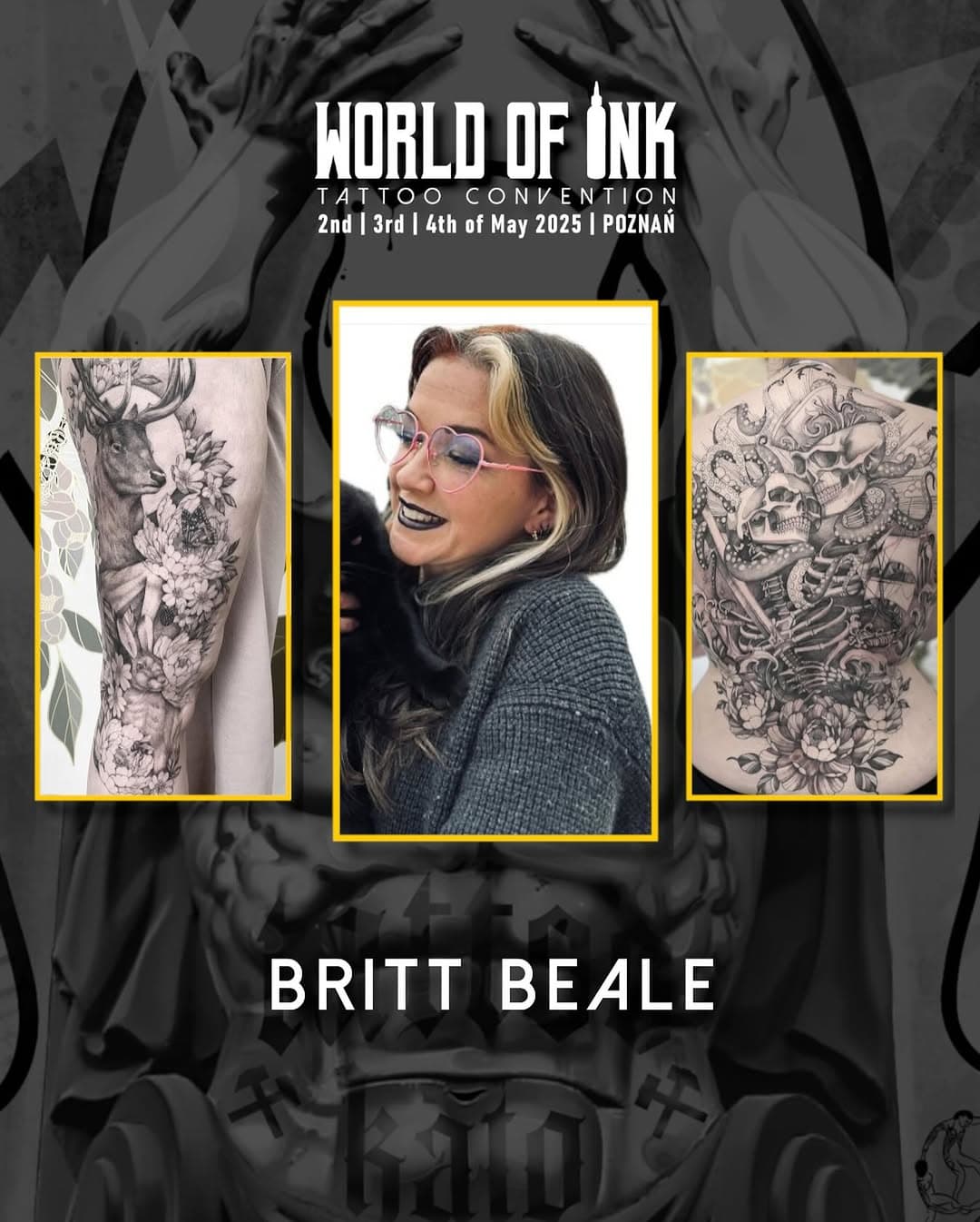 @brittbeale will be attending World od Ink Poznań 
@brittbeale weźmie udział w World of Ink Poznań 
📆 2nd | 3rd | 4th  of May 2025 
📌 MTP Poznań 🇵🇱
#tattoo #tattooconvention #tattoos #tatuażpolska #tatuaże