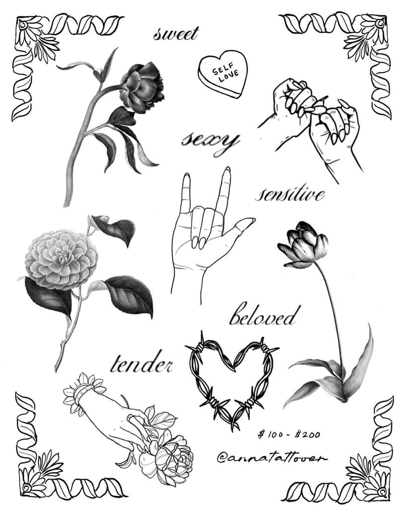 ❤️Valentine’s F L A S H day!❤️

🌹This Saturday at 11am we will be at the shop making your Valentine’s tattoo and tooth gem dreams come true! 

🌹This time we will be offering sign-ups ahead of time - if interested in one of the tattoos above please DM your artist directly to snag your spot! We will be accepting walk-ins also! 

🌹flash tattoos will be for arms and legs only unless your artist specifies otherwise 

🌹contact @baitkush for tooth gems!