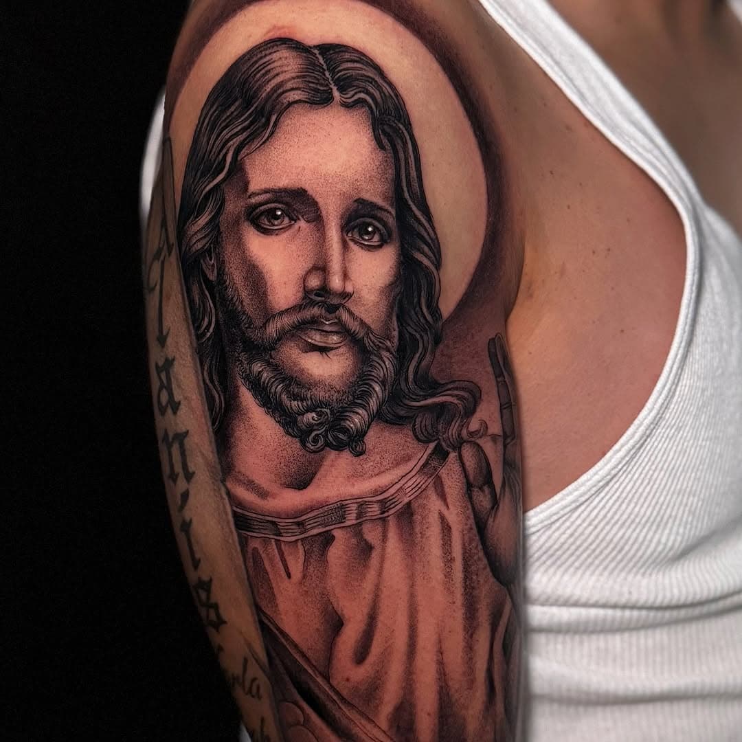 Jesús ✝️ 

#religioustattoos #religioustattoo #blackngreytattoo #blackngrey #jesustattoo #tattooist #tattooartist #tattooworkers