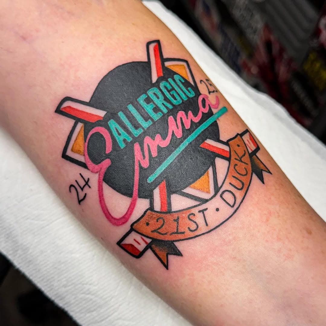 A very special one I was fortunate enough to do for @allergic_emma ‘s  mother, Rose. Truly an honor to meet them, hear Emma’s story alongside of her being chosen as the @anaheimducks ‘ 21st duck. Congratulations Emma! Thank you Rose for letting me come up with design for you.