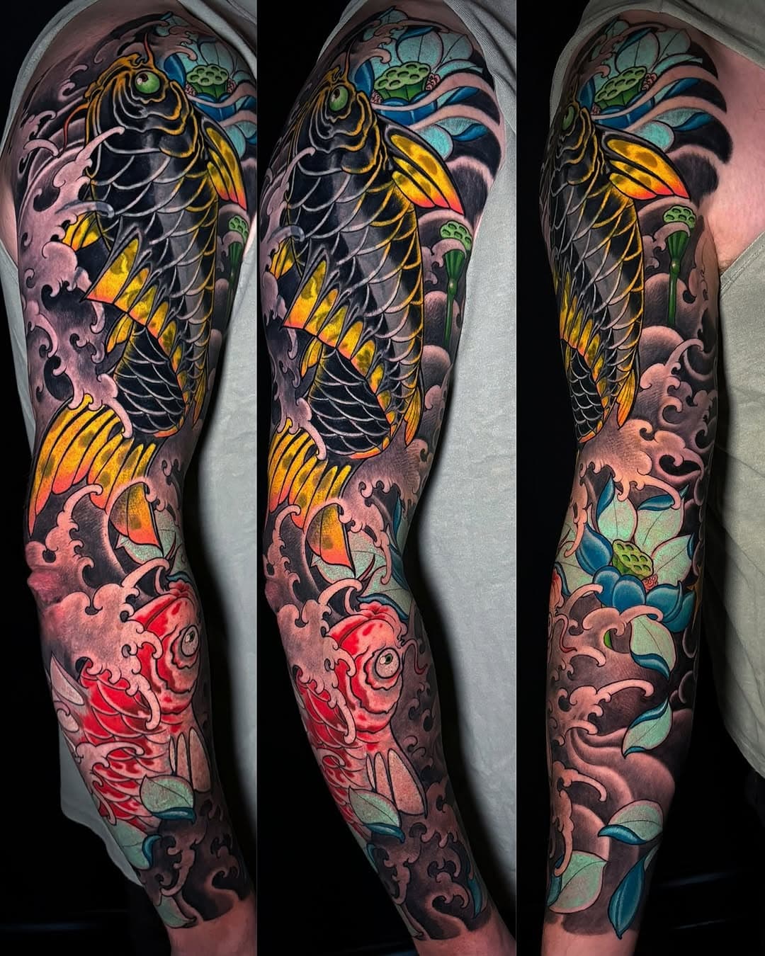 Koi coverup sleeve for Paul, thank you again mate ! 
Books are now open for March and onwards at @theblackmarktattoo in Melbourne, get in contact and get yourself a cool sleeve ! 
Made with @eztattooing @stencil.jam @killerinktattoo 
#koitattoo #neojapanese #melbourne #melbournetattoo #coveruptattoo