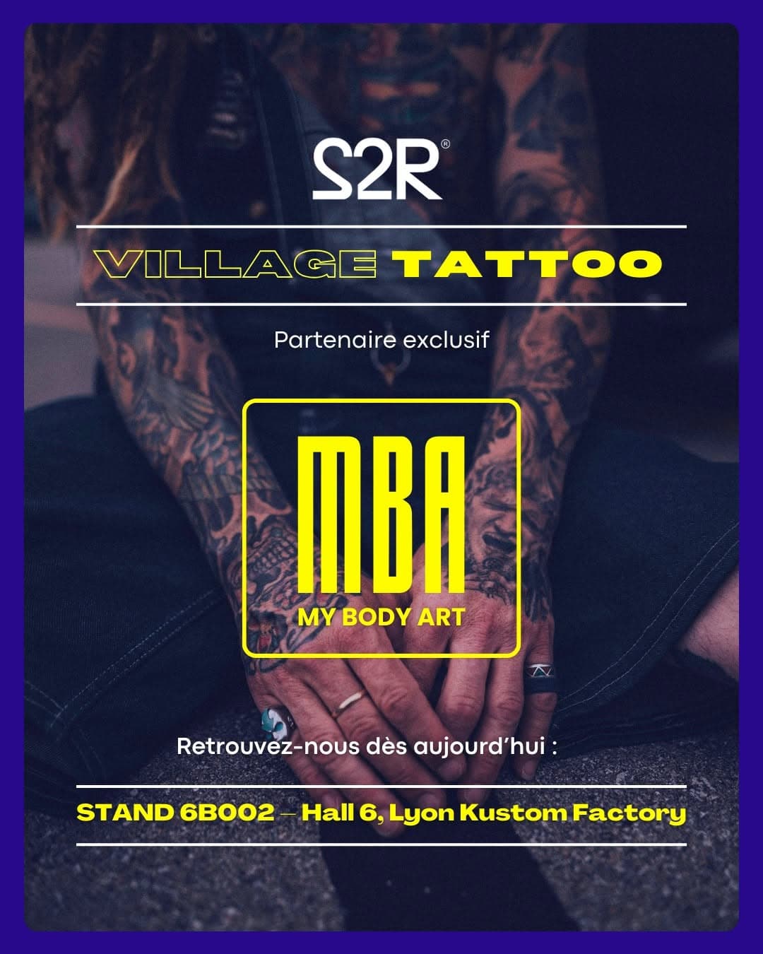 C’EST PARTI ! 🏍️ Le Salon du 2 Roues Lyon ouvre ses portes, et MBA My Body Art est partenaire exclusif du Village Tattoo pour une édition qui s’annonce exceptionnelle !

📍 Retrouvez-nous du 13 au 16 février à Eurexpo – Stand 6B002 - Hall 6, Espace Lyon Kustom Factory

AU PROGRAMME :
✔ Flash tattoos exclusifs dédiés à l’univers moto 🏍️
✔ Piercings à tarif spécial salon 🔥
✔ Infos et conseils sur nos formations avec MBA School 🎓
✔ Un jeu concours pour tenter de gagner un tatouage d’une valeur de 600€ 🎁

👀 Envie d’une session tattoo ou piercing sur place ? Passez nous voir !
🎯 Réservations en direct sur le stand.

📸 Suivez-nous en stories pour découvrir les coulisses du salon et nos réalisations en live !

#MBAMyBodyArt #SalonDu2Roues #TattooLyon #PiercingLyon #TattooFlash #BikerTattoo #SalonDu2RouesLyon #TattooAddict #PiercingAddict #MBAStyle