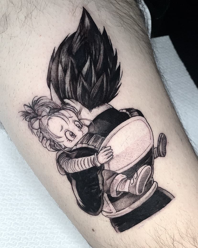 Vegeta&Bra🤍🤍

Done at @studio_ultra_tatuaggi 
Sponsored by @pepax.official @biotat_ 

#vegeta #bra #familytattoo #dragonball #dragonballtattoo