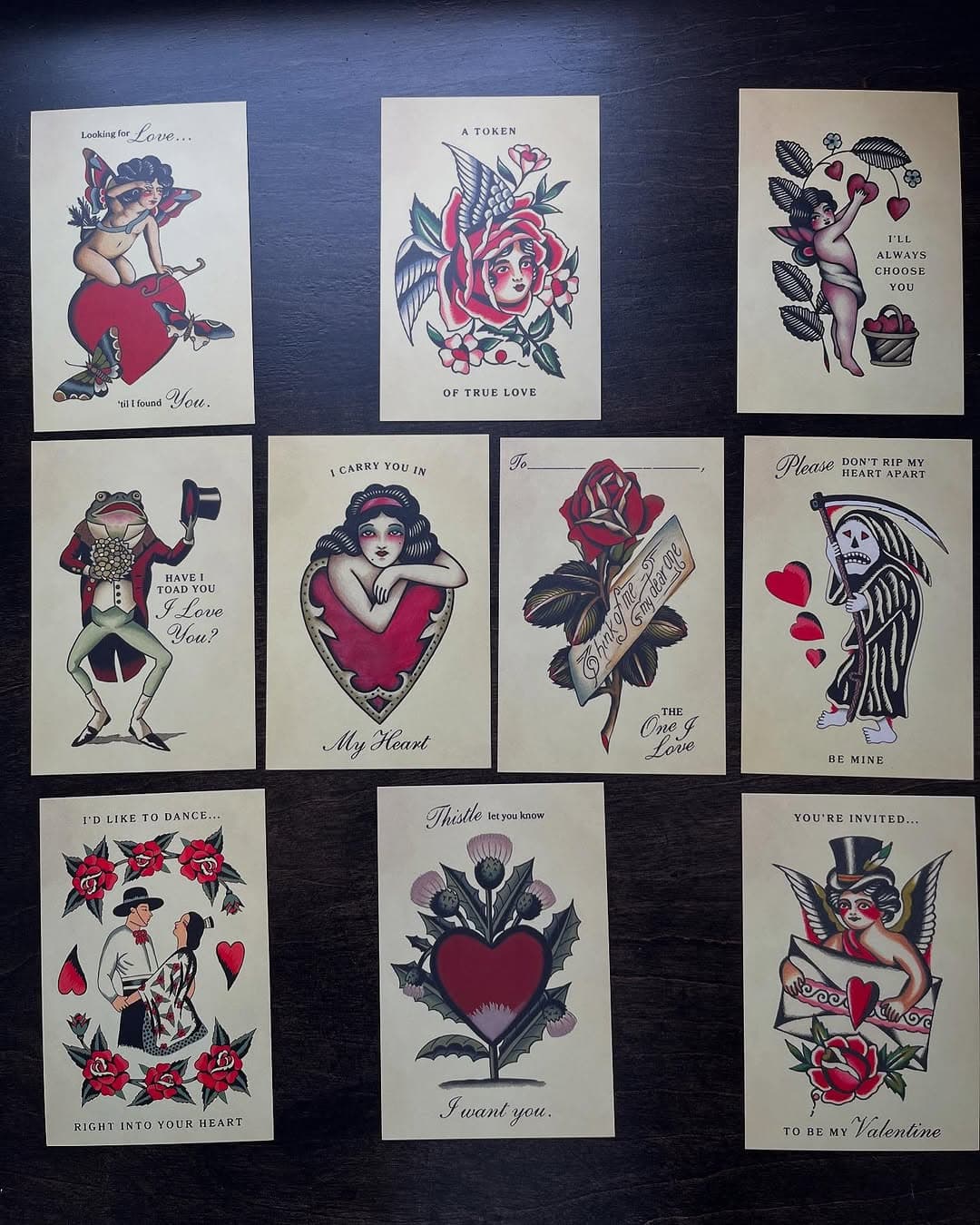 Here are my Valentines offerings to the tattoo world. I’d love to tattoo anything off these cards. Heard yall were lookin for cute shit, well here it is. Walkins all day and tomorrow. And the rest of my life, cause I’m a tattooer like that.