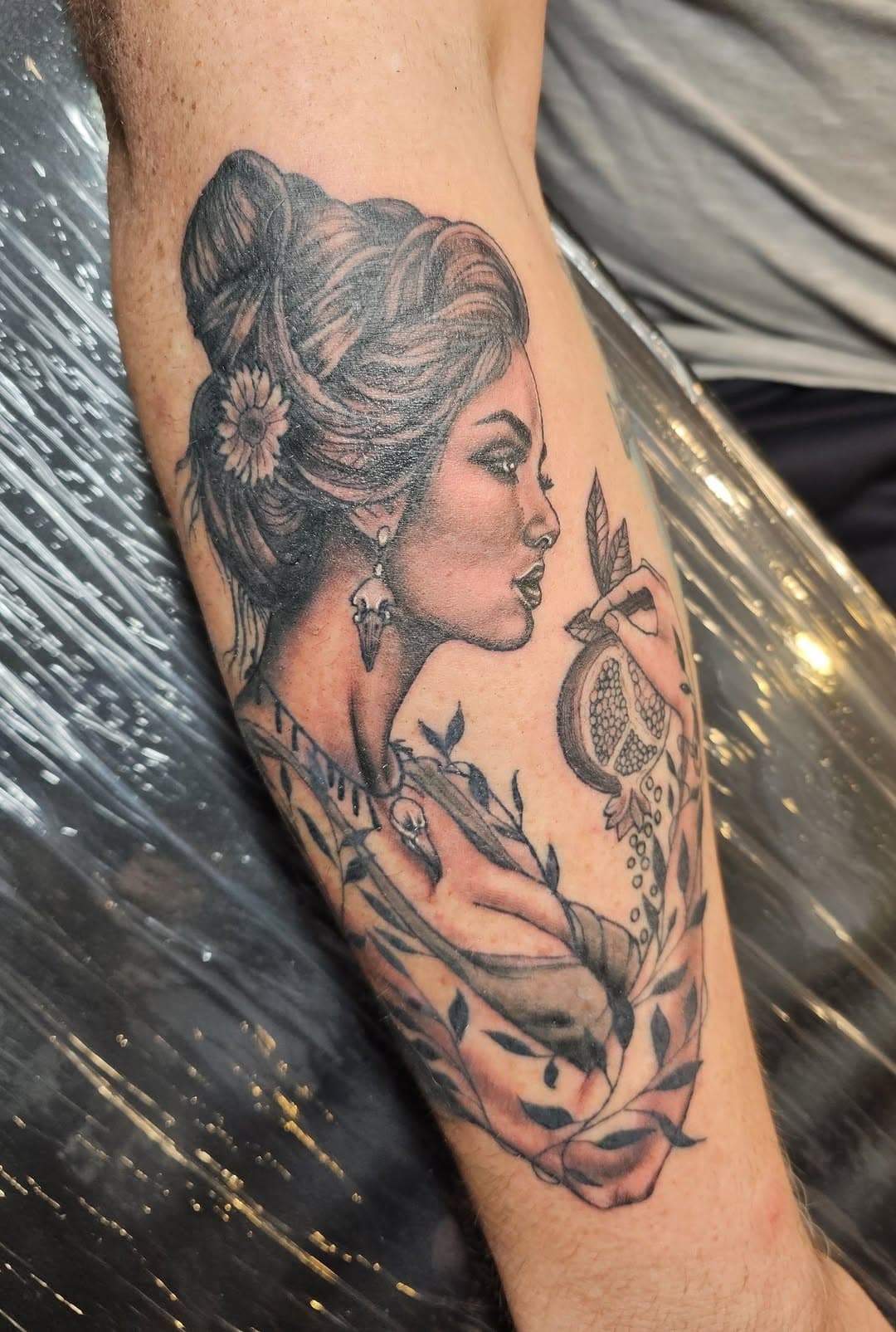 This is a cool sleeve I have been working on recently. There will be more to it, but I've got most of the elements in there, and I'm excited to share the progress so far!
I'm booking about a month out and looking for larger pieces. I sincerely appreciate the opportunity to add permanent artwork to your unique canvas!

It's easy to book! Just go to www.skinhooked.com!