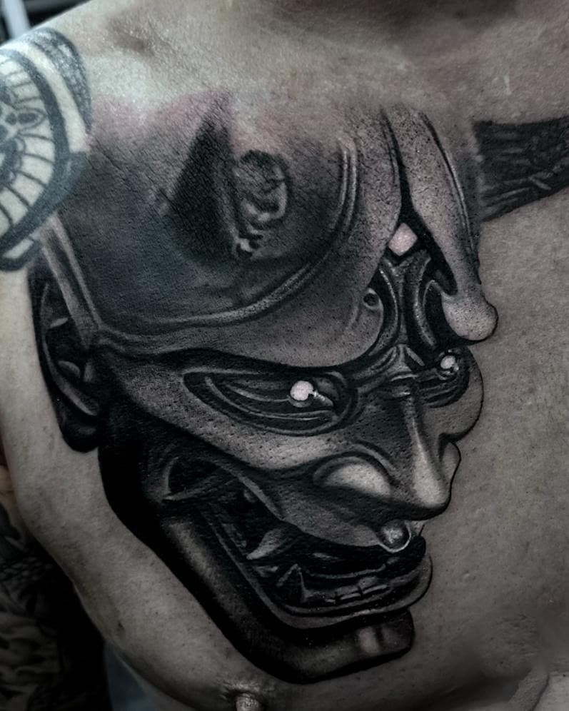 Hannya classic 

Ink @quantumtattooinks 
Done @artaguja.tattoo 

#tat #tattoo #realistic #realism #hannya #blackandgreytattoo #art #artist #tattooart #tattooist #tattooideas #chesttattoo #hannyatattoo